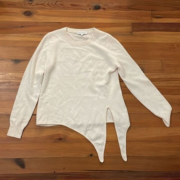 White + Warren Cream Beige Knotted Cashmere Knit Sweater Women's Size Large - Picture 3 of 10